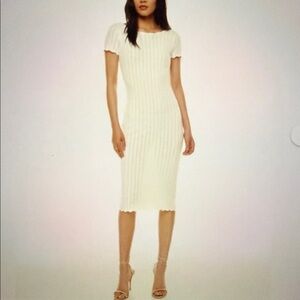 Wilfred Upon Cream Low Back Knit Midi Dress